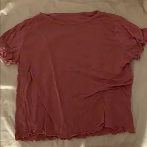 Brandy frilly cropped top